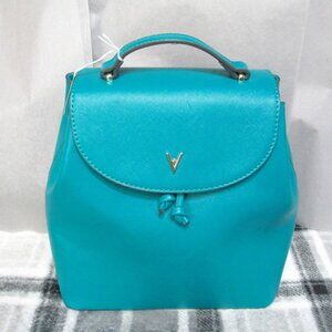 P1804-NWOT Vanessa Williams Lush Peacock Blue Saffiano Backpack with dustbag